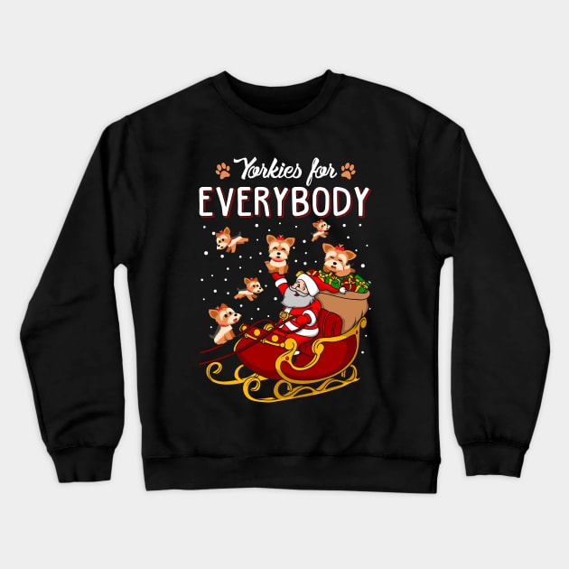 Yorkie Christmas Sweater. Yorkies for Everybody. Crewneck Sweatshirt by KsuAnn